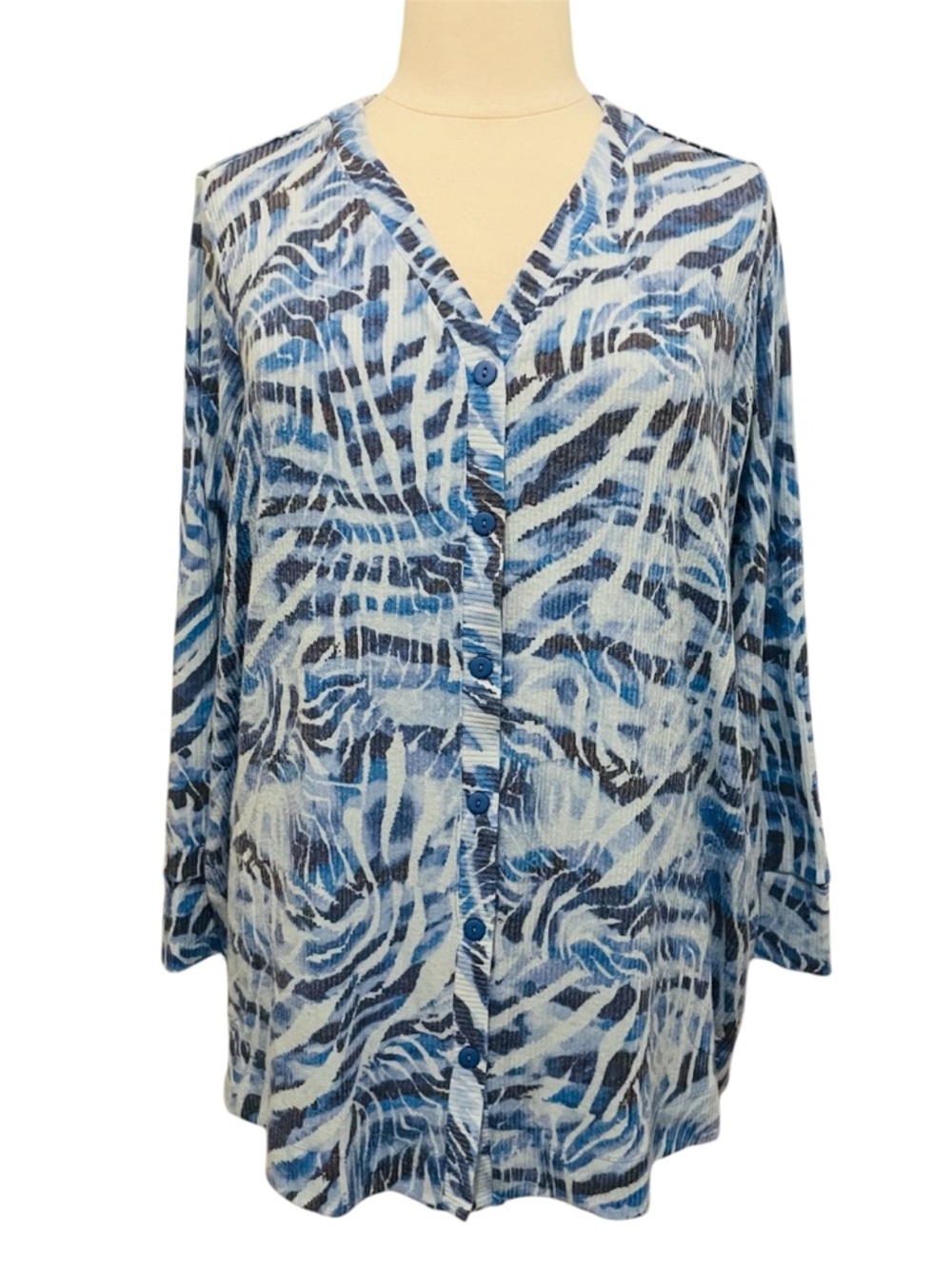 LOGO Button Down Tunic Sweater 2X